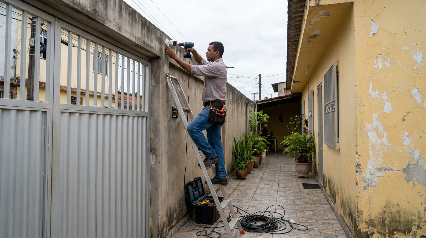 Passagem de cabeamento em Franca‑SP