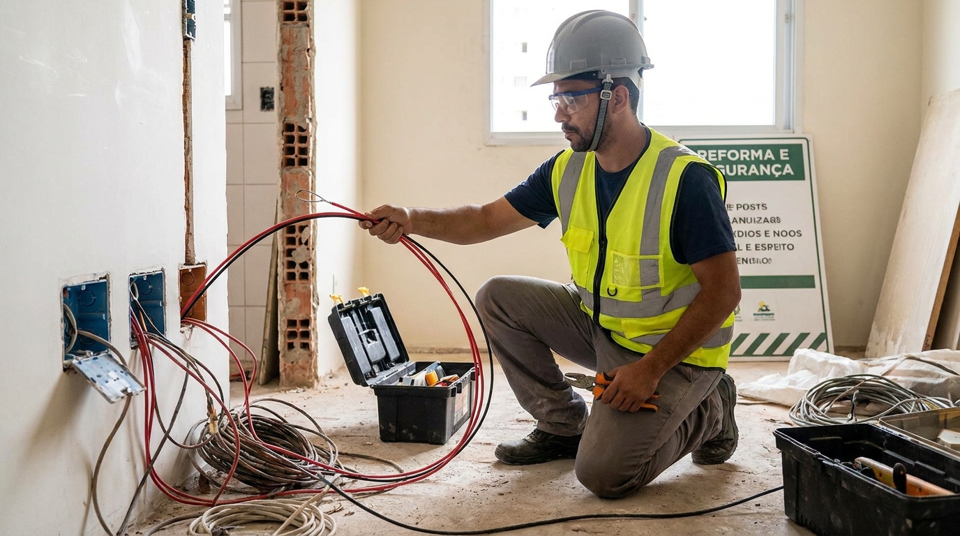 Substituição de fios antigos em Franca‑SP
